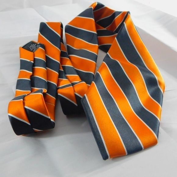 Flynn & O'hara Other - Flynn & O'hara Orange and Gray Repp Stripe